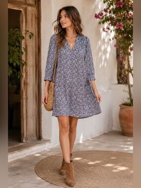 Caroll Paris floral shift dress size 36 US Small